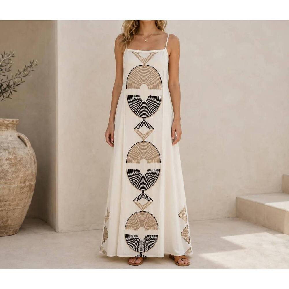 NEW MYSTERY RESORT isola maxi dress in off-white